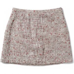 MILLY of NEW YORK Red & Ivory Bouclé Tweed Mini Skirt Women's Size 12